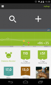 A screenshot of the mySugr Companion app for Android.