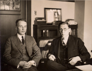 Frederick Banting (right) and Charles Best (left), ca. 1924.